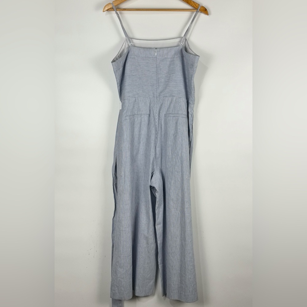 NWT Banana Republic Wide Leg Jumpsuit Nautical Pinstripe Linen Cotton Blend 12 - Picture 9 of 12